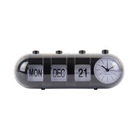 Budík Retro Tube Calendar Flip Karlsson KA6045BK, 10cm